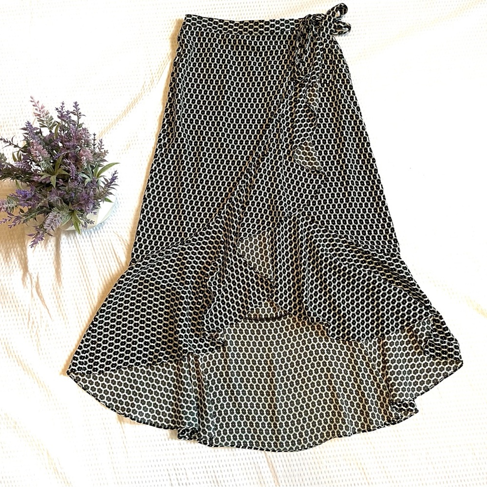 Max Studio Faux Wrap Maxi Skirt - Geometric Print